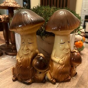 Vintage mushroom salt n pepper shakers